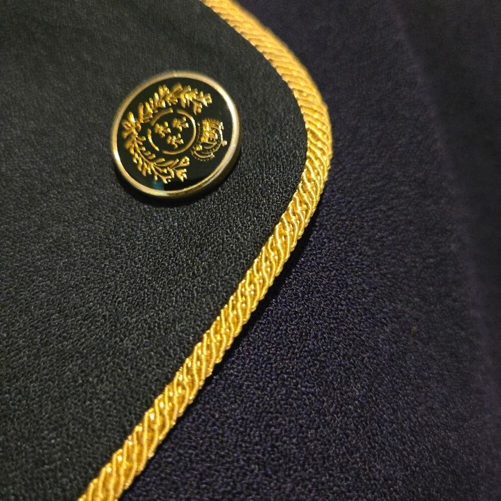 Vtg 80s 90s Equator Military Hussar Jacket Wool Purple Gold S Indie Sleaze - Picture 7 of 12